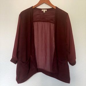 UO NWOT Maroon Red Knit Drape Cardigan
